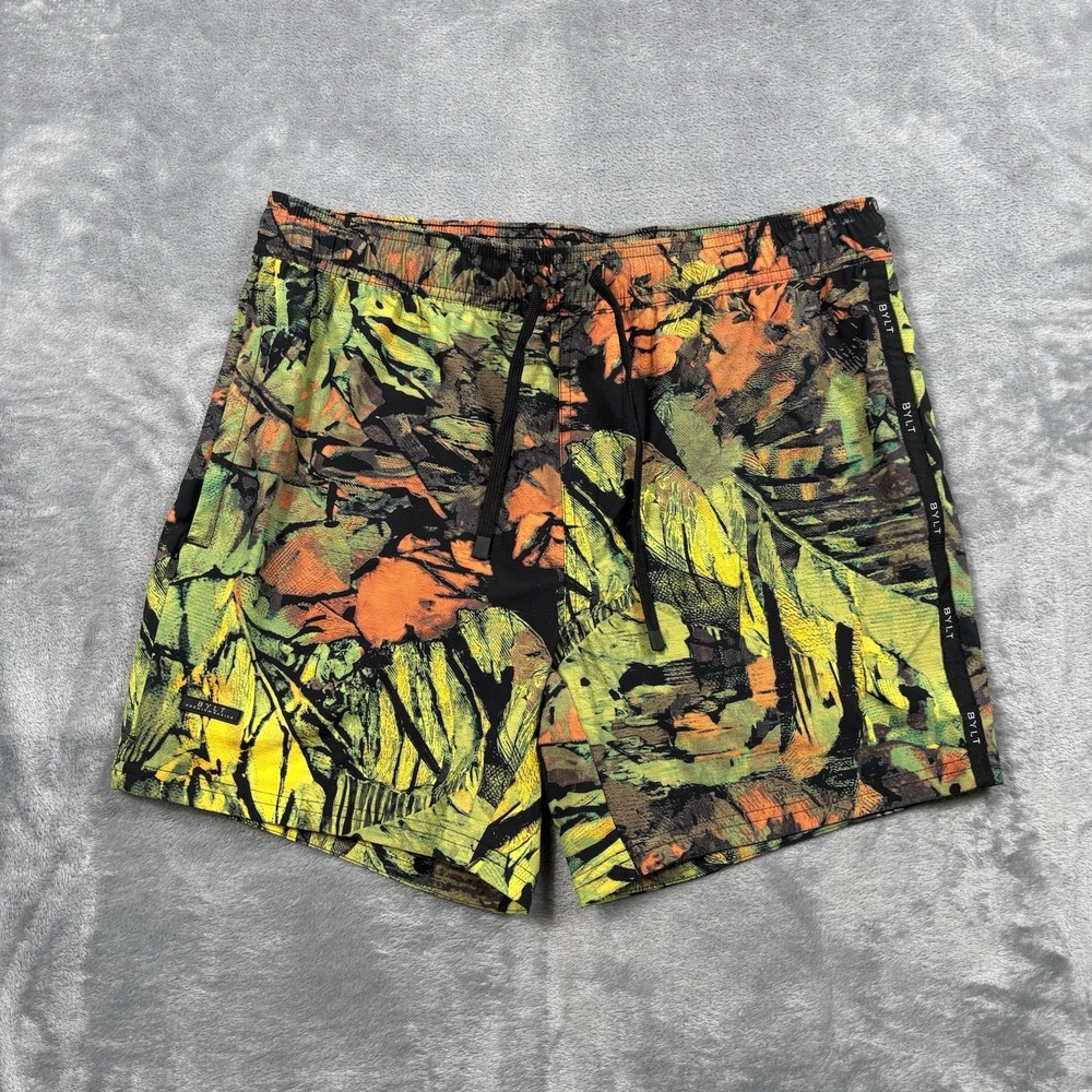 BYLT Basics Coastal Board Shorts Mens Size Medium Camo Elastic Waist Swim Beach